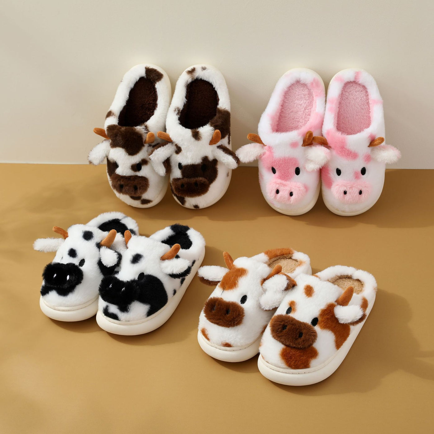 Thickened Non-slip Couple Outdoor Home Fur Cotton Slippers