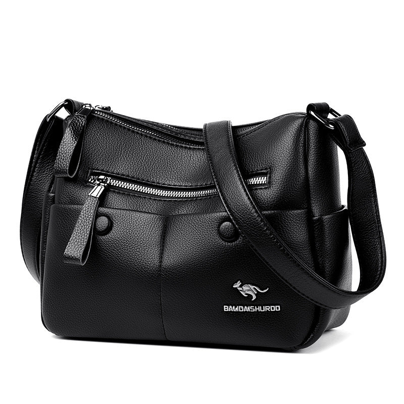Mom Shoulder Simple All-matching Soft Leather Bag