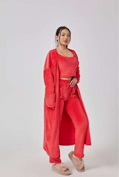 ✨ LuxeCozy™ 3-Piece Loungewear Set – Soft Knit Cardigan, Tank & Pants