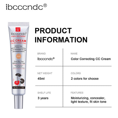 Moisturizing Correcting CC Cream Waterproof Anti-sweat Makeup Before Concealer