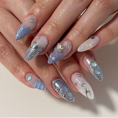 3D Three-dimensional Rhinestone Relief Fake Nails (30 styles) (x24)