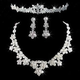 Bridal accessories, bridal three sets necklace, European and American wedding accessories, wedding jewelry set