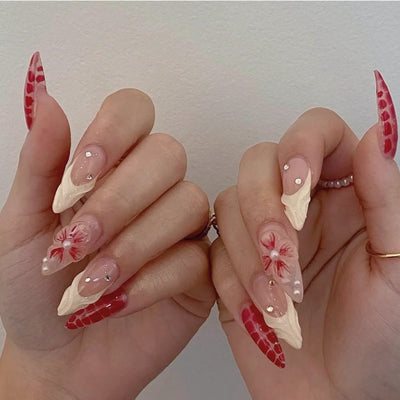 3D Three-dimensional Rhinestone Relief Fake Nails (30 styles) (x24)