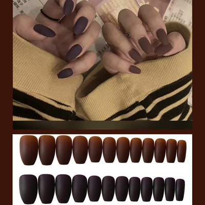 Frosted ballet fake nails (18 Colors) (x24)