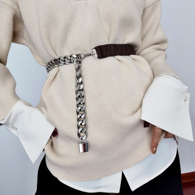 Belt Female Chain Stitching Elastic Waist With Skirt Girdle