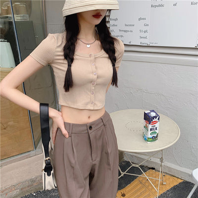 Crop top T-Shirt and Pants Set