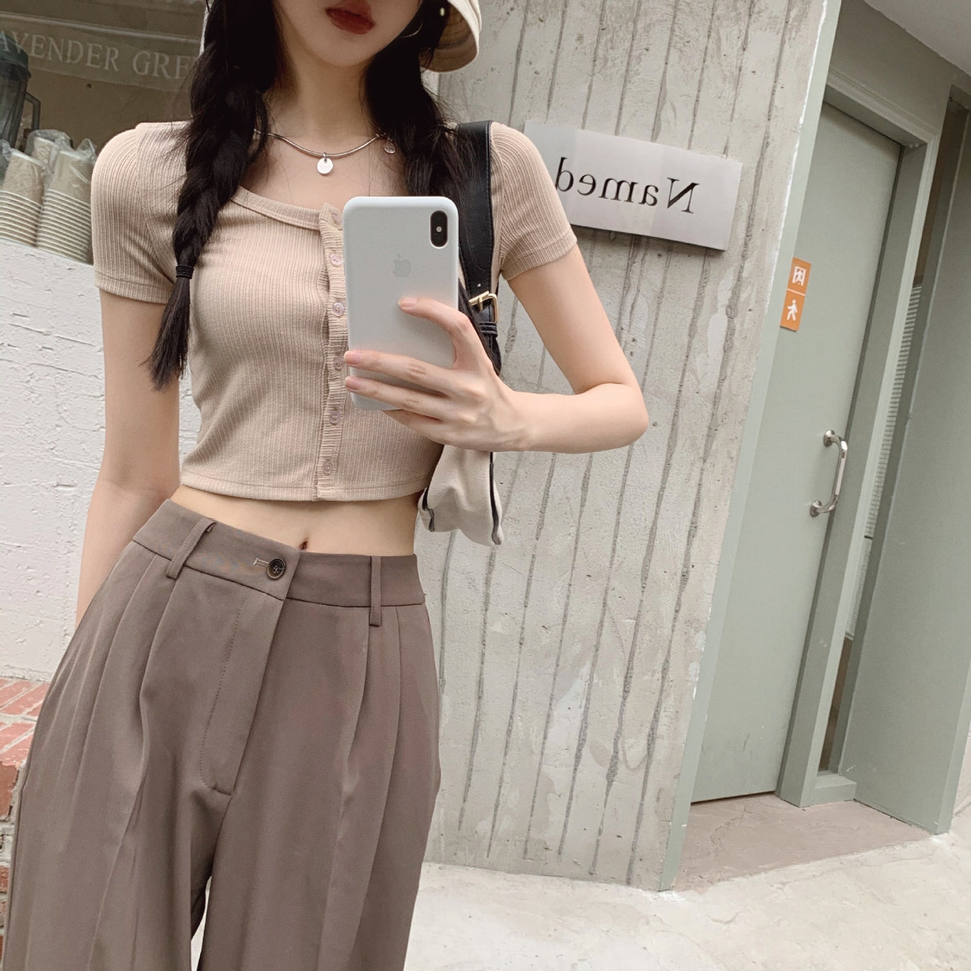 Crop top T-Shirt and Pants Set