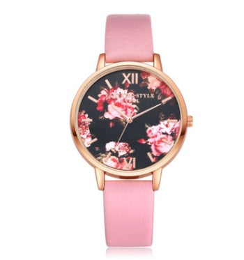 High Quality Fashion Leather Strap Rose Gold Women Watch Casual Love Heart Quartz Wrist Watch