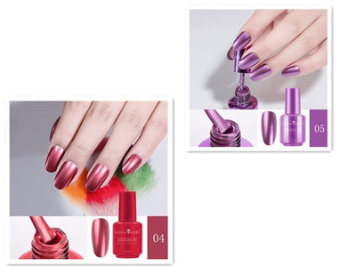 🌈✨ Mirror Chrome Nail Polish – High Shine Metallic Finish (30+ Colors, 8ml)