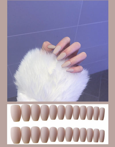 Frosted ballet fake nails (18 Colors) (x24)