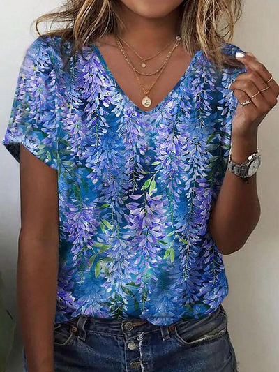 Casual Women's Commuter Elegant V-neck Short Sleeve
