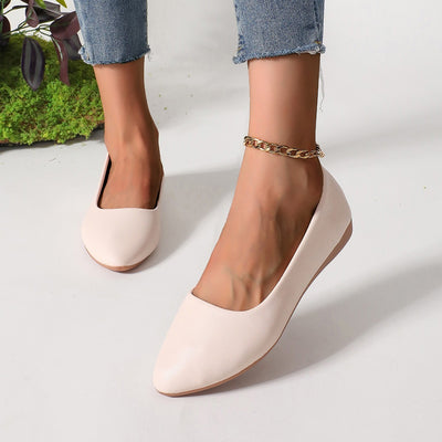 European And American Large Size Flat Bottom Fashion Pointed Toe Shallow Mouth Slope Casual Shoes