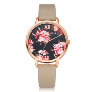 High Quality Fashion Leather Strap Rose Gold Women Watch Casual Love Heart Quartz Wrist Watch