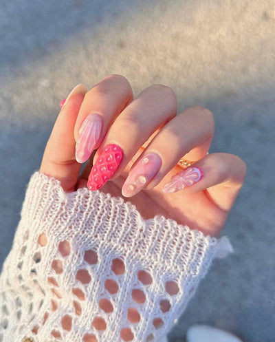 3D Three-dimensional Rhinestone Relief Fake Nails (30 styles) (x24)