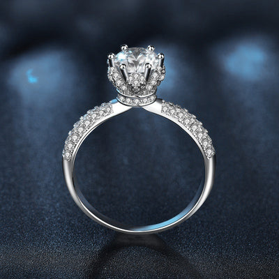 925 Sterling Silver Ring Women's 1 Karat Diamond Ring Jewelry