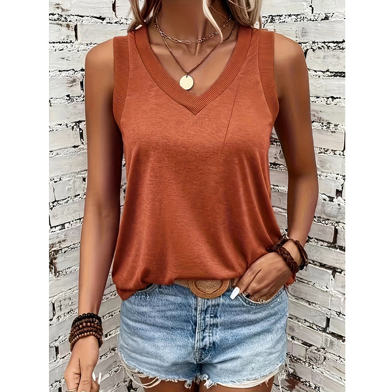 V-Neck Tank Tops Sleeveless