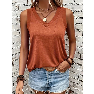 V-Neck Tank Tops Sleeveless
