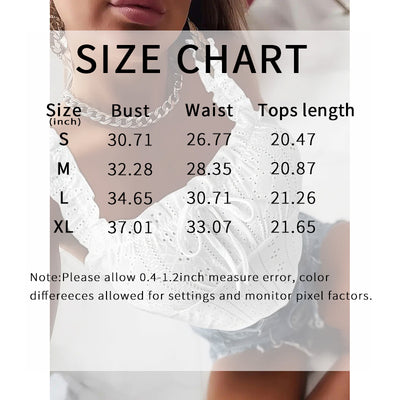 Cute Sleeveless Tank Tops Frill Trim Strap Tie Knot Square Neck Eyelet Blouse