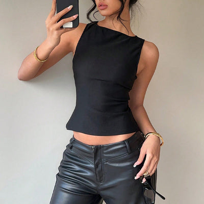 Small Vest Stretch Sleeveless Slim Top For Women