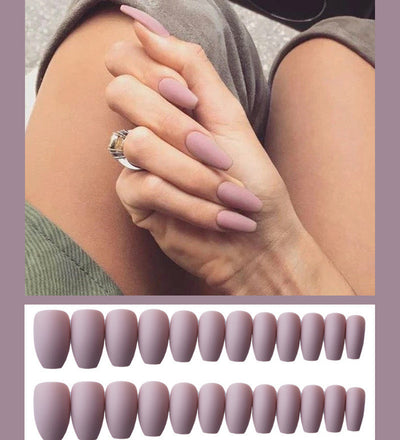 Frosted ballet fake nails (18 Colors) (x24)