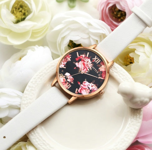 High Quality Fashion Leather Strap Rose Gold Women Watch Casual Love Heart Quartz Wrist Watch