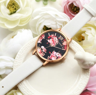 High Quality Fashion Leather Strap Rose Gold Women Watch Casual Love Heart Quartz Wrist Watch