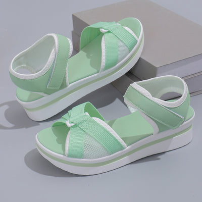 Women’s Summer Velcro Sandals – Comfortable Thick-Sole Flats