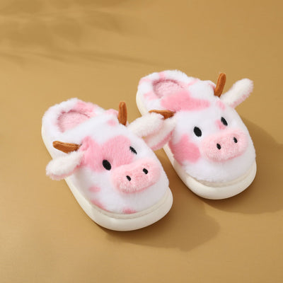 Thickened Non-slip Couple Outdoor Home Fur Cotton Slippers