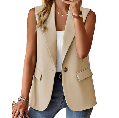 Sleeveless Solid Color Multicolor Cardigan Small Suit Jacket Ladies