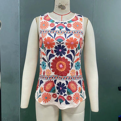 Summer Sleeveless Floral Vest For Women