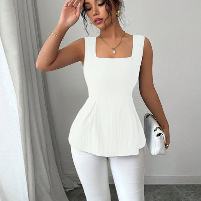 Sleeveless Sling Drawstring Top Women's Clothing
