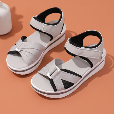 Women’s Summer Velcro Sandals – Comfortable Thick-Sole Flats