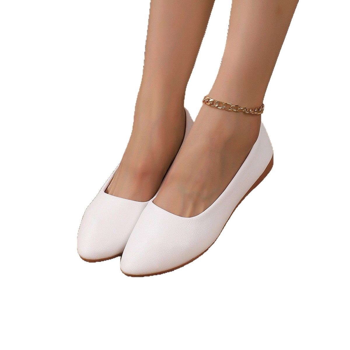 European And American Large Size Flat Bottom Fashion Pointed Toe Shallow Mouth Slope Casual Shoes
