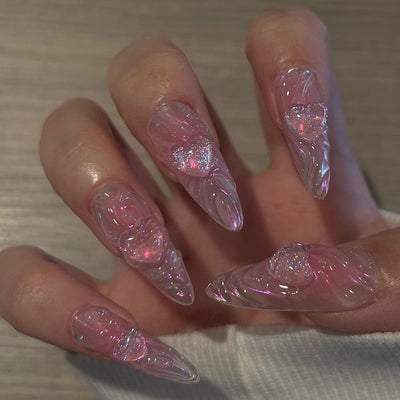 3D Three-dimensional Rhinestone Relief Fake Nails (30 styles) (x24)