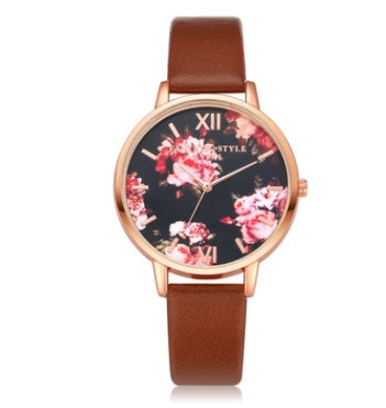High Quality Fashion Leather Strap Rose Gold Women Watch Casual Love Heart Quartz Wrist Watch