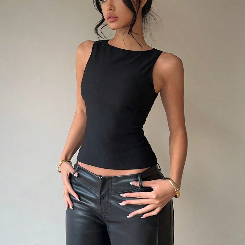 Small Vest Stretch Sleeveless Slim Top For Women