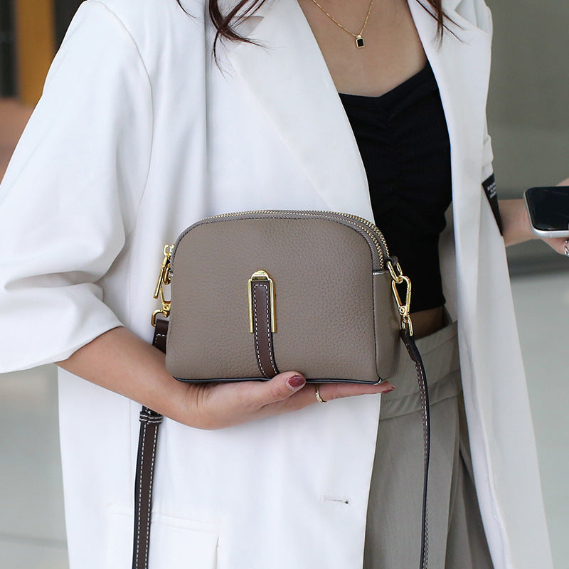 Layer Cowhide Large Capacity Square All-match Shoulder Bag