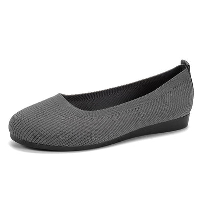 Round Toe Flats Shoes Casual Comfortable Soft Slip On Knit Mesh
