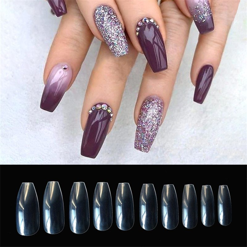 DIY with 500 transparent ballerina fake nails
