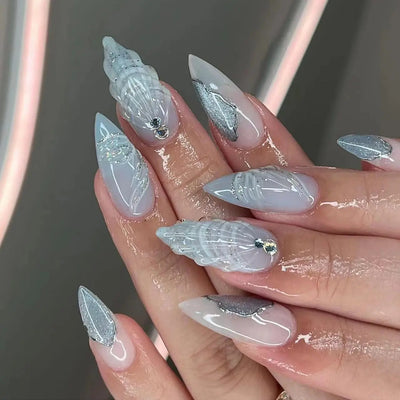 3D Three-dimensional Rhinestone Relief Fake Nails (30 styles) (x24)
