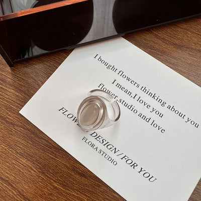 S925 Sterling Silver Agate Matte Ring
