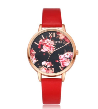 High Quality Fashion Leather Strap Rose Gold Women Watch Casual Love Heart Quartz Wrist Watch