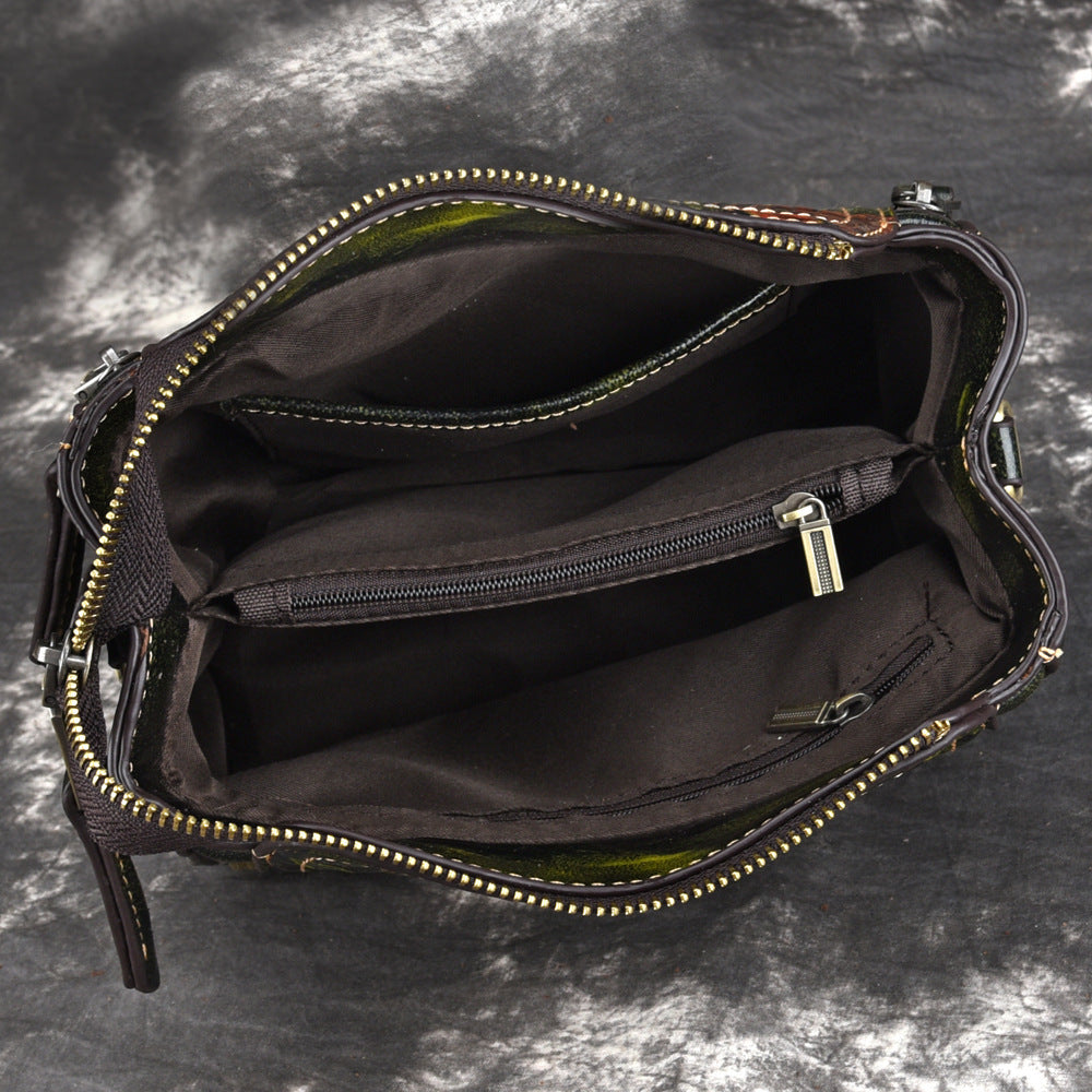 Genuine Leather Hand designed Rose Shoulder Bag For Women