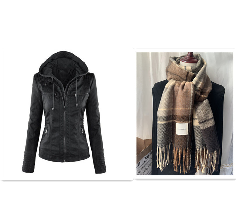 Fashion Detachable Hooded Jacket With Pockets