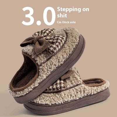 Indoor Home Non-slip Thick Bottom Plush Thermal Cotton Slippers