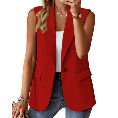 Sleeveless Solid Color Multicolor Cardigan Small Suit Jacket Ladies