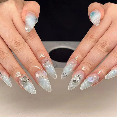 3D Three-dimensional Rhinestone Relief Fake Nails (30 styles) (x24)
