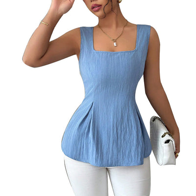 Sleeveless Sling Drawstring Top Women's Clothing