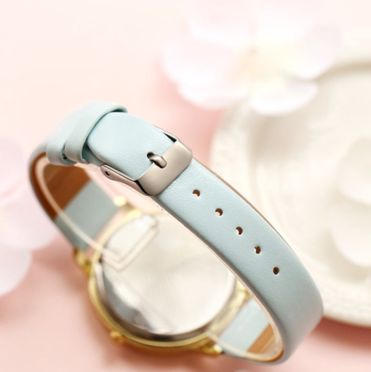 High Quality Fashion Leather Strap Rose Gold Women Watch Casual Love Heart Quartz Wrist Watch