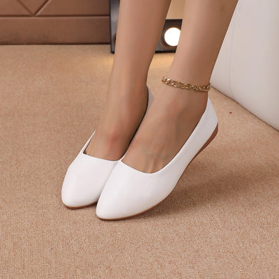 European And American Large Size Flat Bottom Fashion Pointed Toe Shallow Mouth Slope Casual Shoes